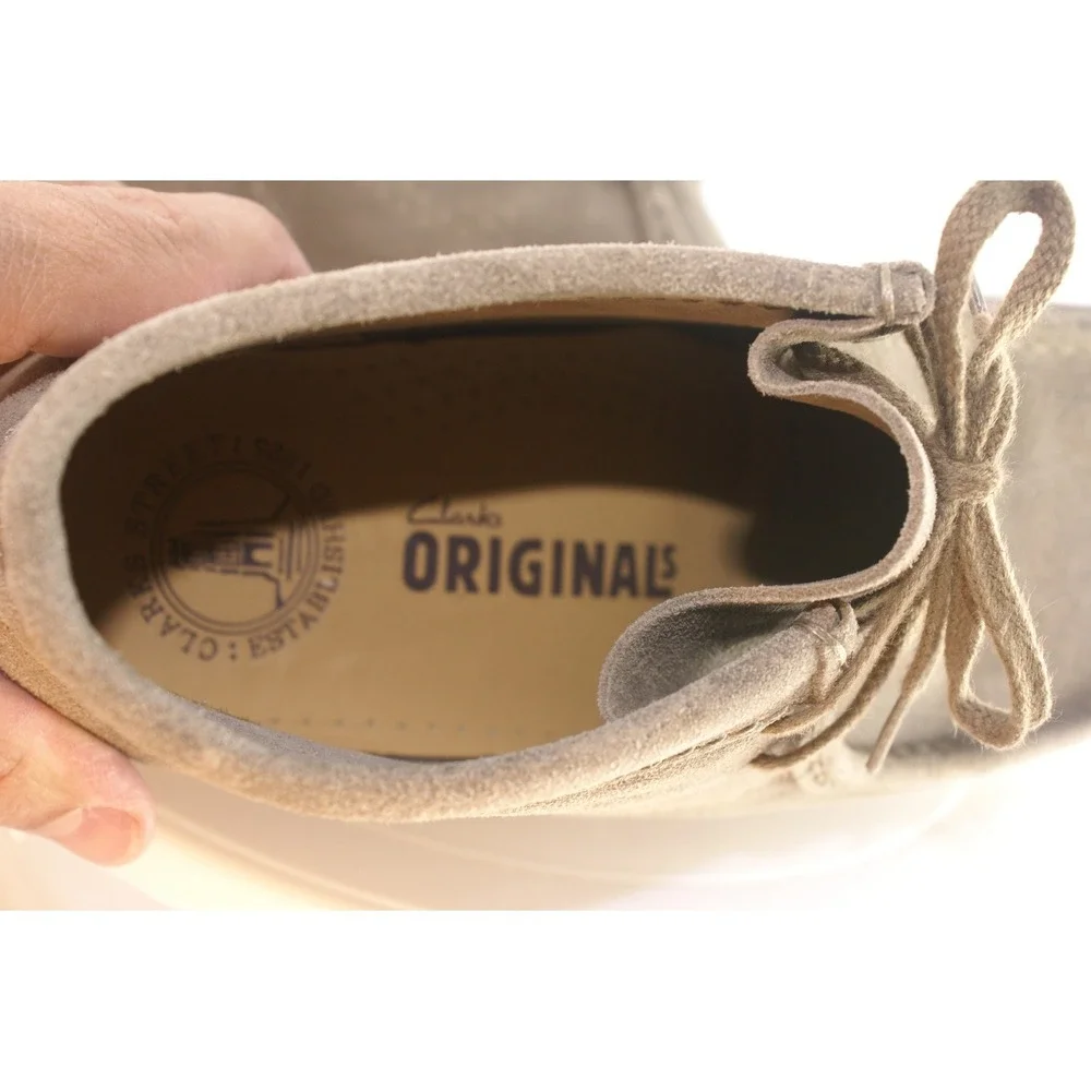 Clarks Originals Wallabee Men‎ 8M Taupe Suede Moccasin Boots 26103605 Crepe Sole